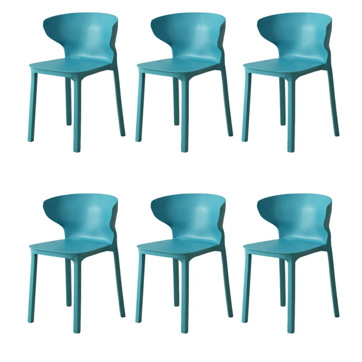 Nordic Armless Stackable Acrylic Wingback Dining Chair Image - 63