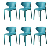 Nordic Armless Stackable Acrylic Wingback Dining Chair Image - 63