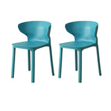 Nordic Armless Stackable Acrylic Wingback Dining Chair Image - 65