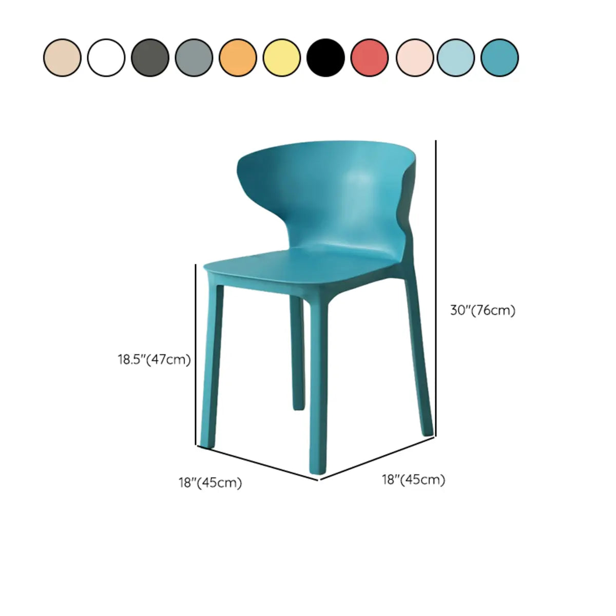 Nordic Armless Stackable Acrylic Wingback Dining Chair 