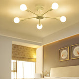 Nordic Bedroom Sputnik Semi-Flush Mount Light 5-Light Image - 1