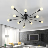 Nordic Bedroom Sputnik Semi-Flush Mount Light 5-Light Image - 10