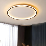 Nordic Black Disc Dimming LED Flush Mount Ceiling Light Image - 2