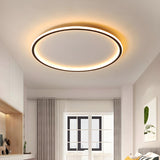 Nordic Black Disc Dimming LED Flush Mount Ceiling Light Image - 3