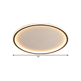 Nordic Black Disc Dimming LED Flush Mount Ceiling Light Image - 9