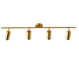 Nordic Brass Semi-Flush Linear Metal Fixed Track Light Image - 6