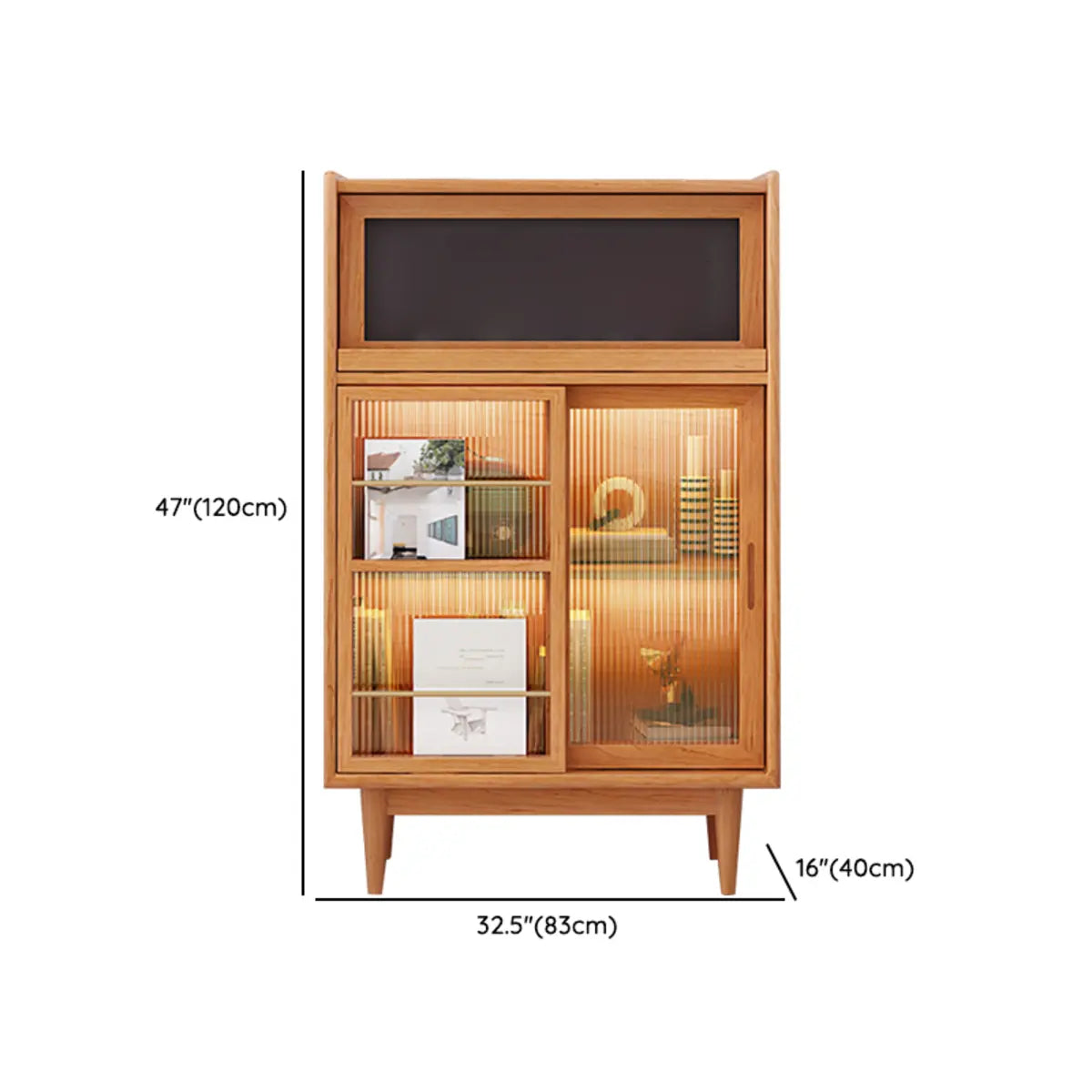 Nordic Brown Rattan Solid Wood Standard China Cabinet 