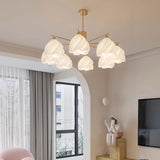 Nordic Ceiling Floral Gold Metal Living Room Chandelier Image - 6