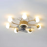 Nordic Chic Branch Ball Shade Ceiling Fan with Light Image - 11