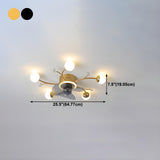 Nordic Chic Branch Ball Shade Ceiling Fan with Light Image - 26