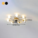 Nordic Chic Branch Ball Shade Ceiling Fan with Light Image - 27