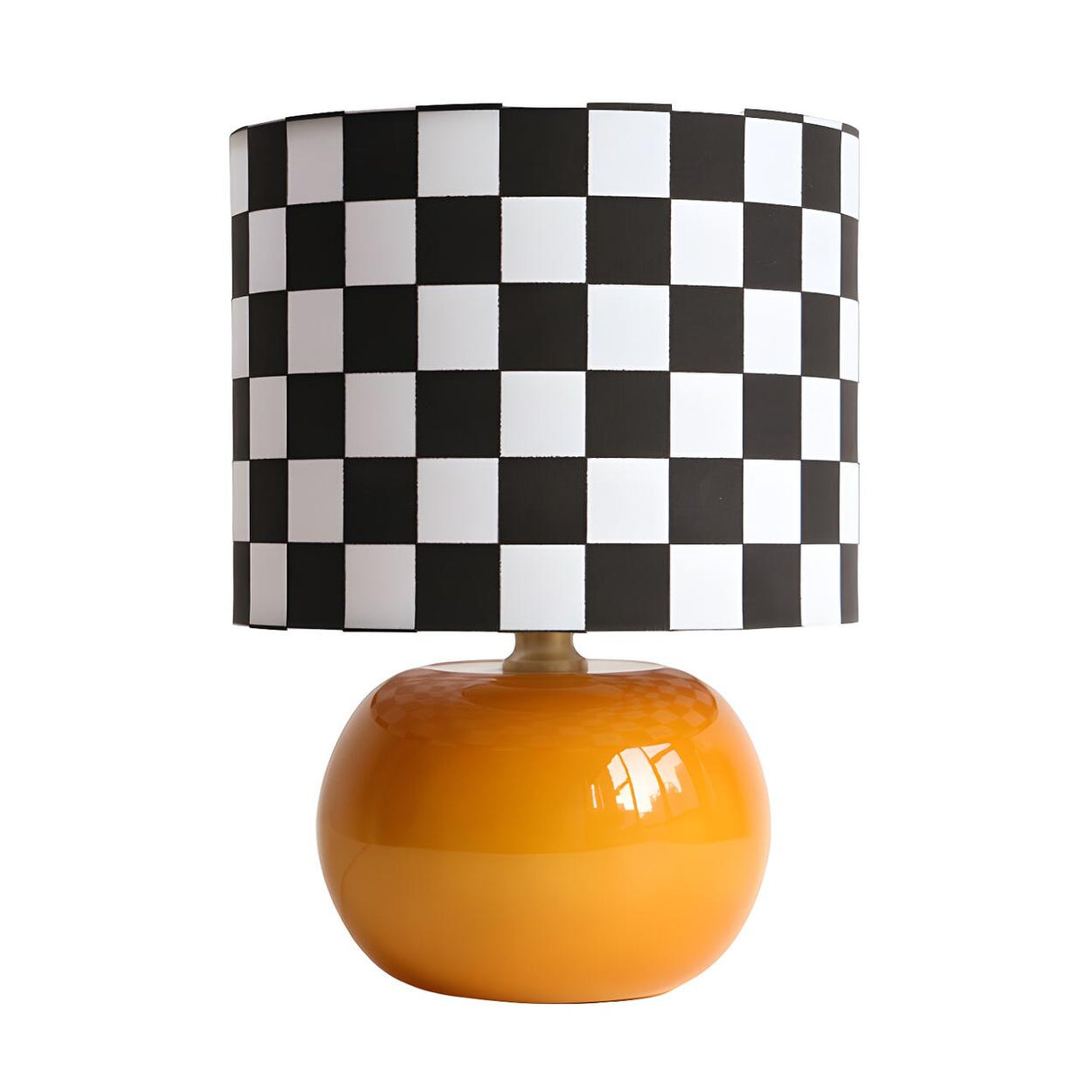 Nordic Chic Plaid Fabric Shade Globe Base Table Lamp Image - 10