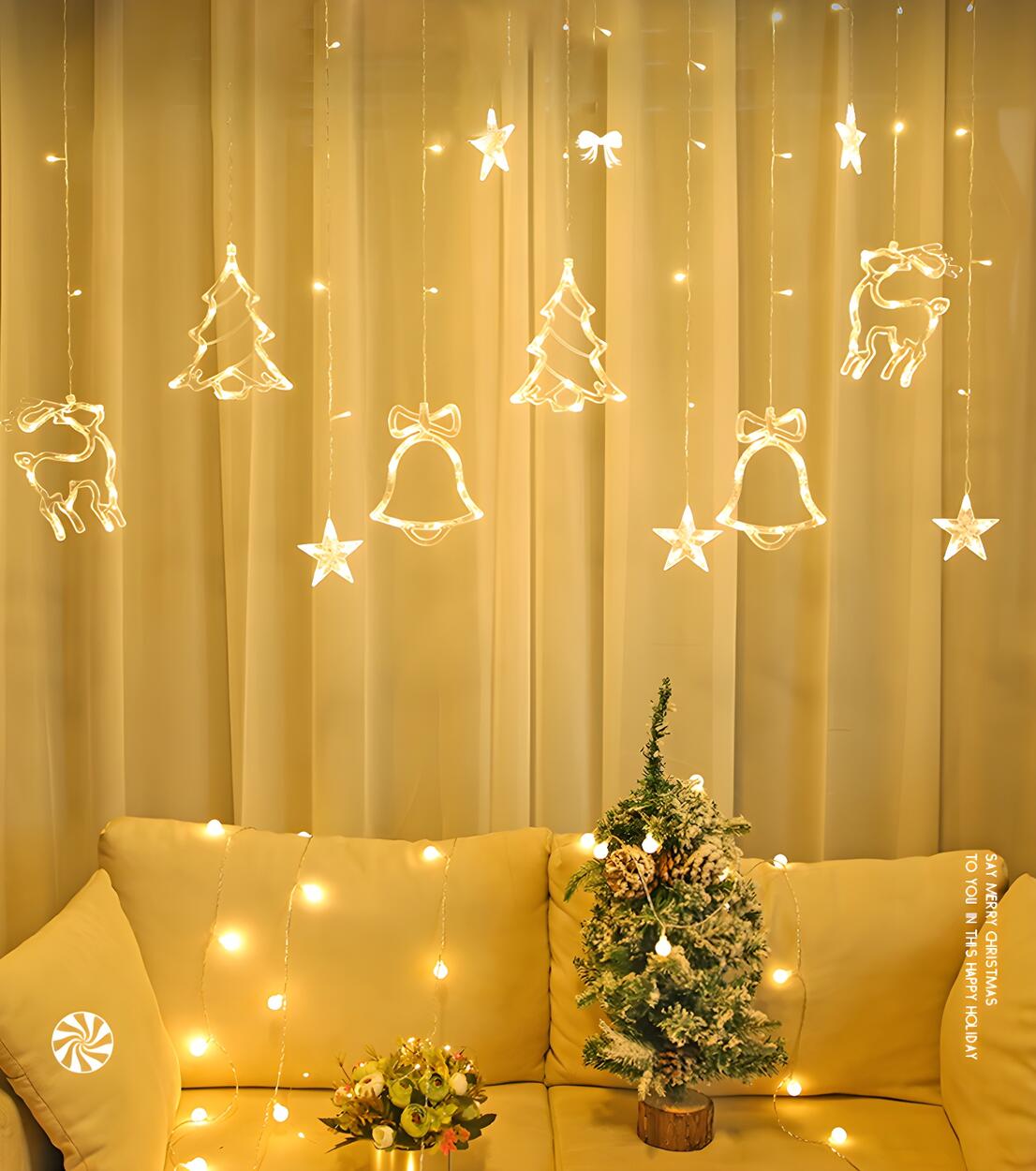 Nordic Christmas Tree and Deer Starry String Lights Image - 12