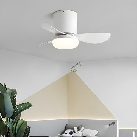 Nordic Columnar 3-Blade LED Ceiling Fan with Light Image - 2