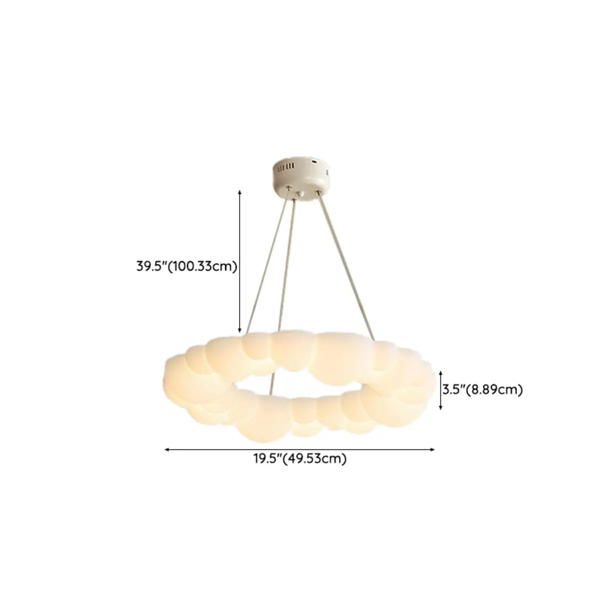 Nordic Creativity Ring Cloud Resin White Chandelier 