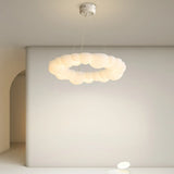 Nordic Creativity Ring Cloud Resin White Chandelier Image - 2