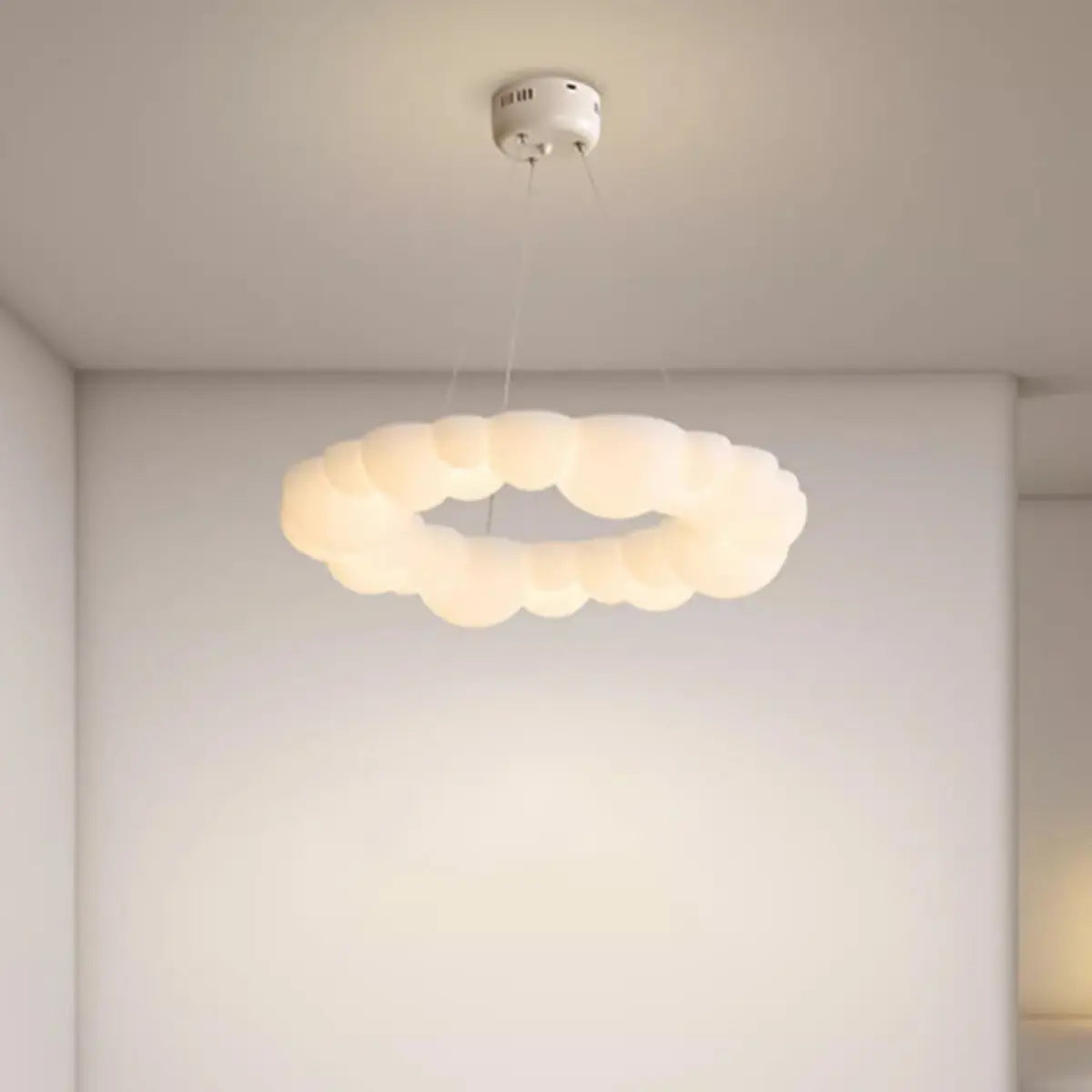 Nordic Creativity Ring Cloud Resin White Chandelier Image - 4