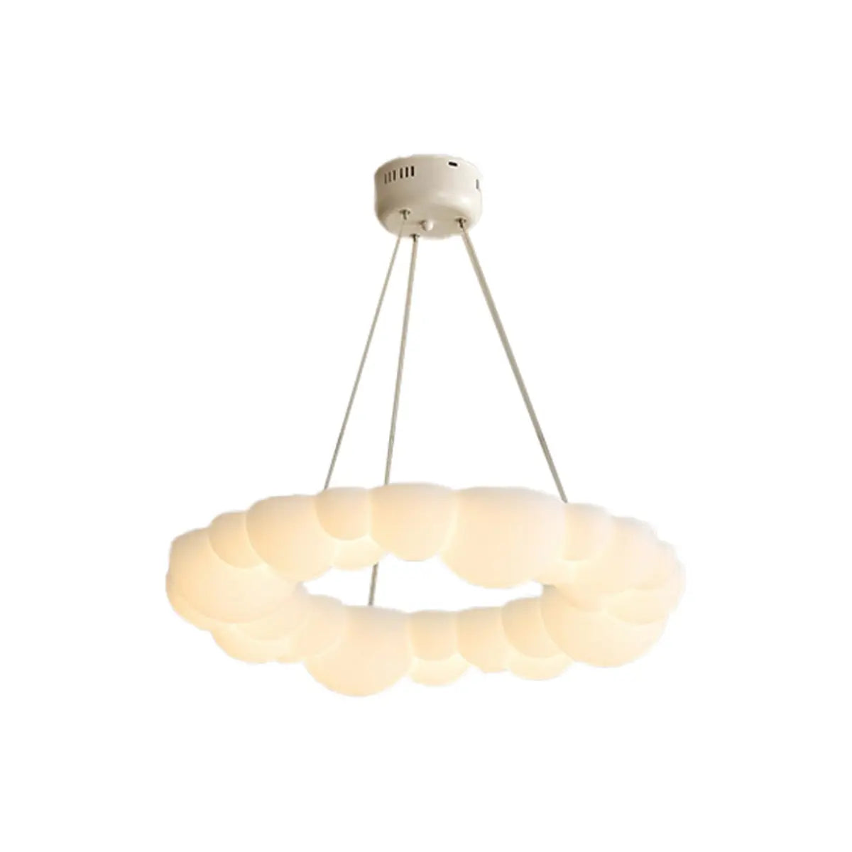 Nordic Creativity Ring Cloud Resin White Chandelier Image - 5