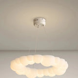 Nordic Creativity Ring Cloud Resin White Chandelier Image - 6