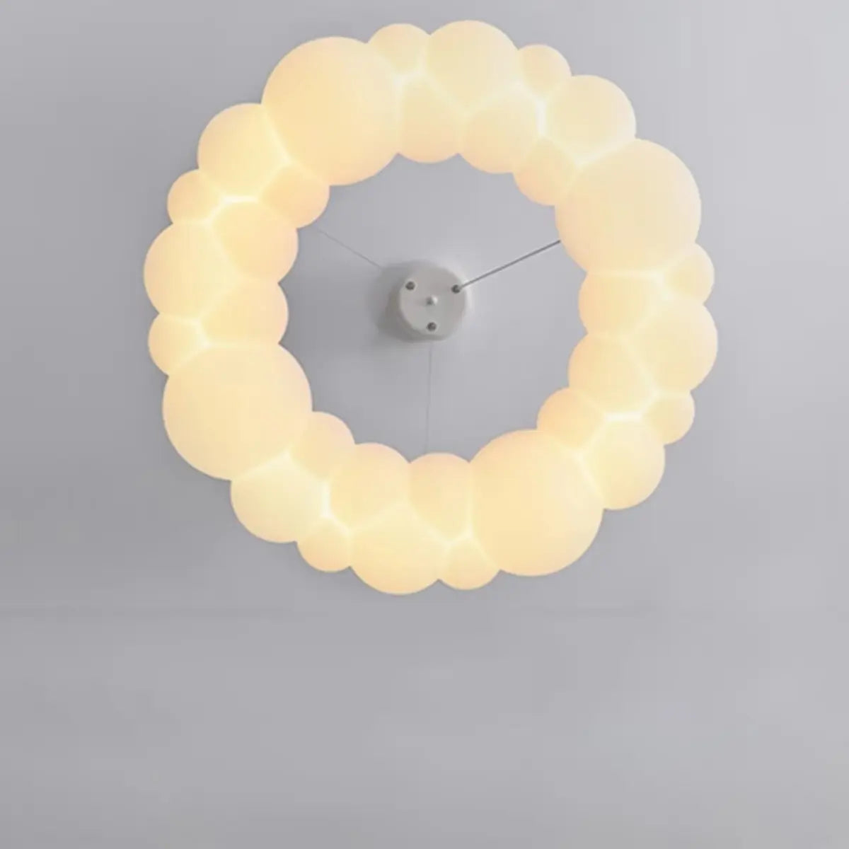 Nordic Creativity Ring Cloud Resin White Chandelier Image - 9