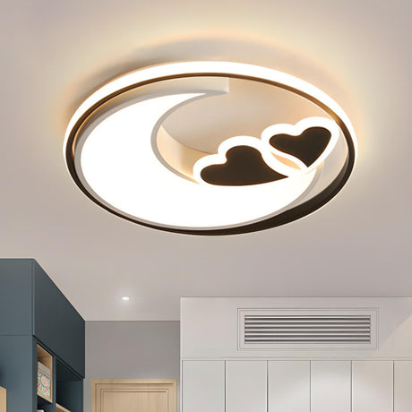 Nordic Crescent Heart LED Flush Mount Ceiling Light Image - 1