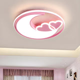 Nordic Crescent Heart LED Flush Mount Ceiling Light Image - 6