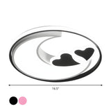 Nordic Crescent Heart LED Flush Mount Ceiling Light #size