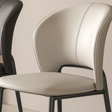 Nordic Curved Back Faux Leather Metal Legs Dining Chair Image - 10