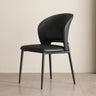 Nordic Curved Back Faux Leather Metal Legs Dining Chair Image - 15