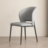 Nordic Curved Back Faux Leather Metal Legs Dining Chair Image - 7