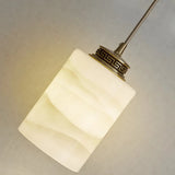 Nordic Cylinder Alabaster Adjustable Height Pendant Light Image - 13