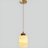 Nordic Cylinder Alabaster Adjustable Height Pendant Light Image - 2