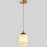 Nordic Cylinder Alabaster Adjustable Height Pendant Light Image - 8