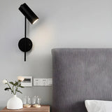 Nordic Cylinder Iron Bedside Mini Reading Wall Lamp Image - 1