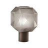 Nordic Diamond Geometric Smoke Grey Glass Table Lamp Image - 2