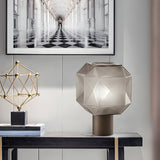 Nordic Diamond Geometric Smoke Grey Glass Table Lamp Image - 5