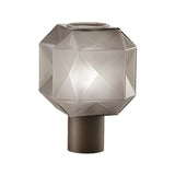 Nordic Diamond Geometric Smoke Grey Glass Table Lamp Image - 6