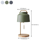 Nordic Elegant Green Bucket Shade Wood Base Table Lamp #size