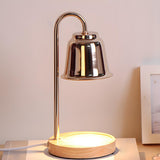 Nordic Fashion Golden Bell Shade Wooden Base Table Lamp Image - 15