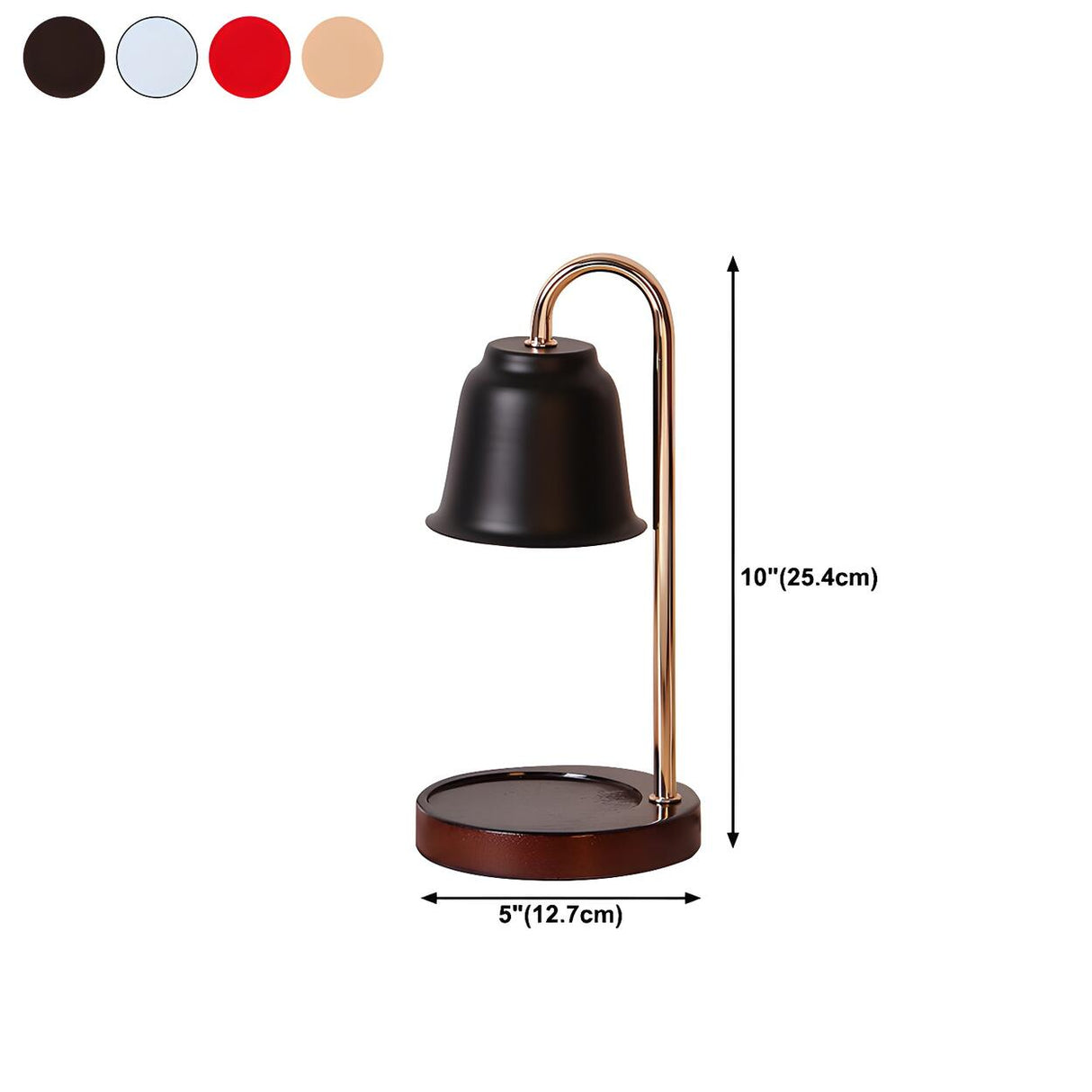 Nordic Fashion Golden Bell Shade Wooden Base Table Lamp 