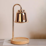 Nordic Fashion Golden Bell Shade Wooden Base Table Lamp Image - 2