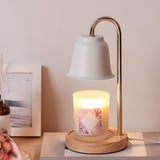 Nordic Fashion Golden Bell Shade Wooden Base Table Lamp Image - 4