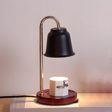 Nordic Fashion Golden Bell Shade Wooden Base Table Lamp Image - 5