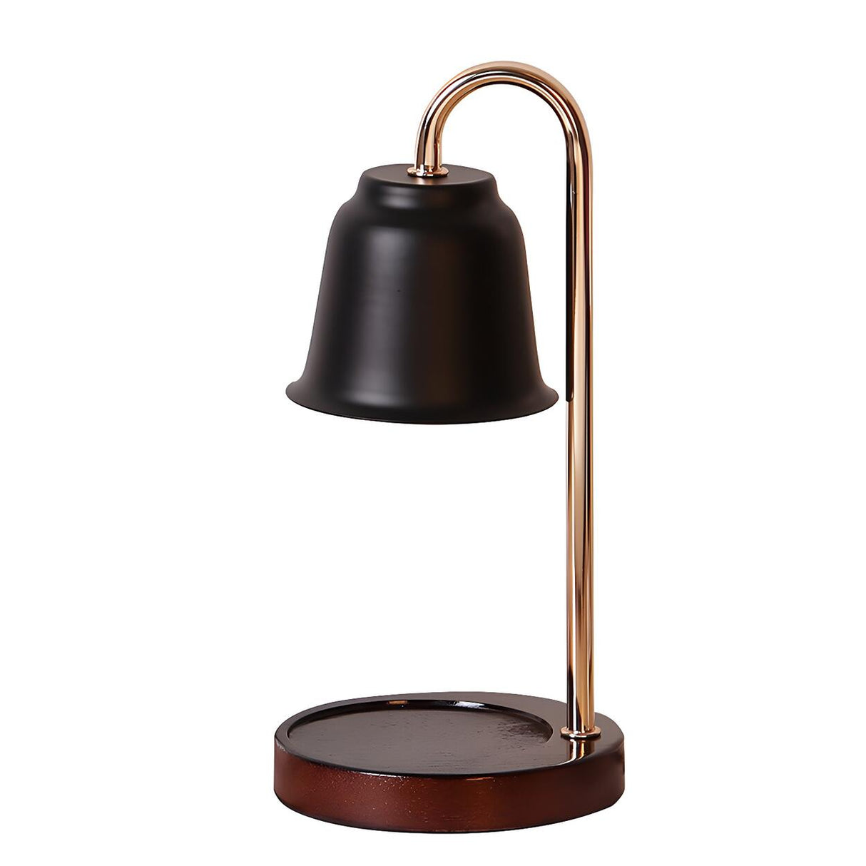 Nordic Fashion Golden Bell Shade Wooden Base Table Lamp Image - 8