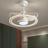 Nordic Fashion Ring Metal Ceiling Fan with LED Light Image - 1