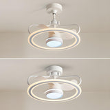 Nordic Fashion Ring Metal Ceiling Fan with LED Light Image - 11