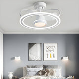 Nordic Fashion Ring Metal Ceiling Fan with LED Light Image - 13