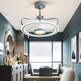 Nordic Fashion Ring Metal Ceiling Fan with LED Light Image - 15