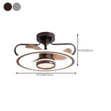 Nordic Fashion Ring Metal Ceiling Fan with LED Light Image - 17