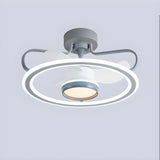 Nordic Fashion Ring Metal Ceiling Fan with LED Light Image - 4